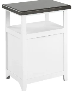 Mesa De Cabeceira Com 2 Gavetas Branca E Castanha Layola