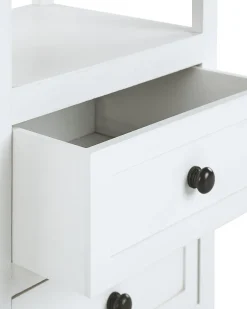 Mesa De Cabeceira Com 2 Gavetas Branca E Castanha Layola