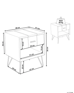 Mesa De Cabeceira Com 1 Gaveta Em Pele Sintetica Branca Betin