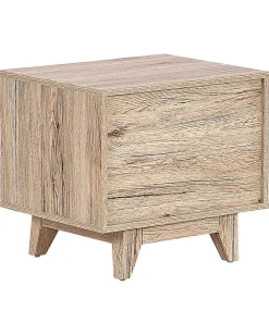 Mesa De Cabeceira Com 1 Gaveta Em Madeira Clara E Preto Spencer