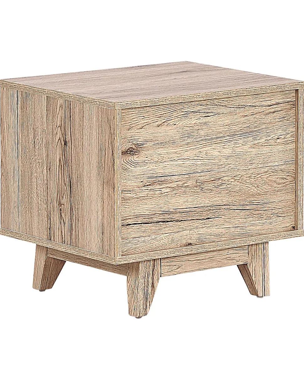 Mesa De Cabeceira Com 1 Gaveta Em Madeira Clara E Preto Spencer