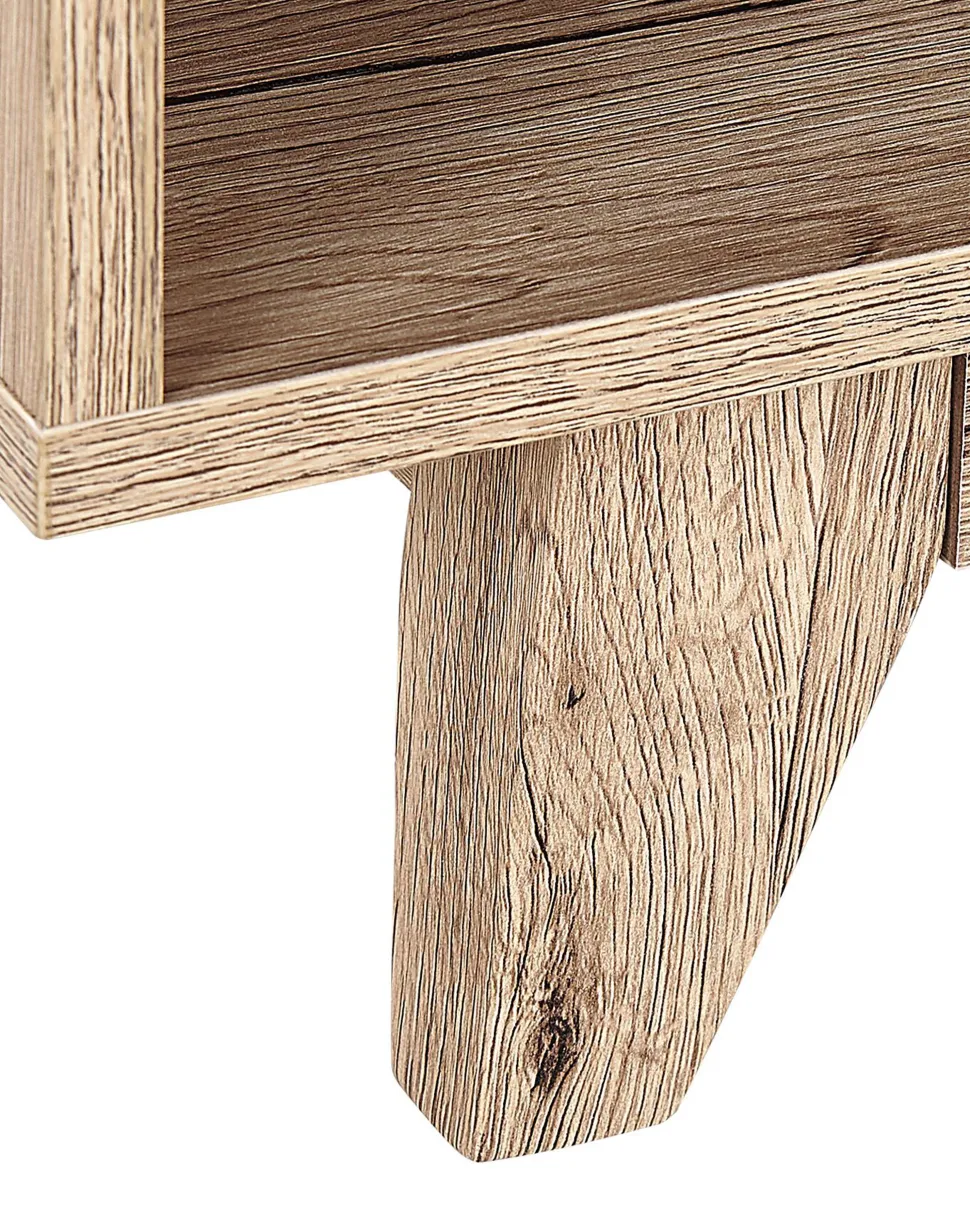 Mesa De Cabeceira Com 1 Gaveta Em Madeira Clara E Preto Spencer