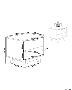 Mesa De Cabeceira Com 1 Gaveta Em Madeira Clara E Preto Spencer