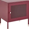 Mesa De Cabeceira Com 1 Porta Em Metal Vermelho Ossett