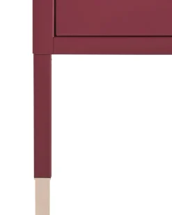 Mesa De Cabeceira Com 1 Porta Em Metal Vermelho Ossett