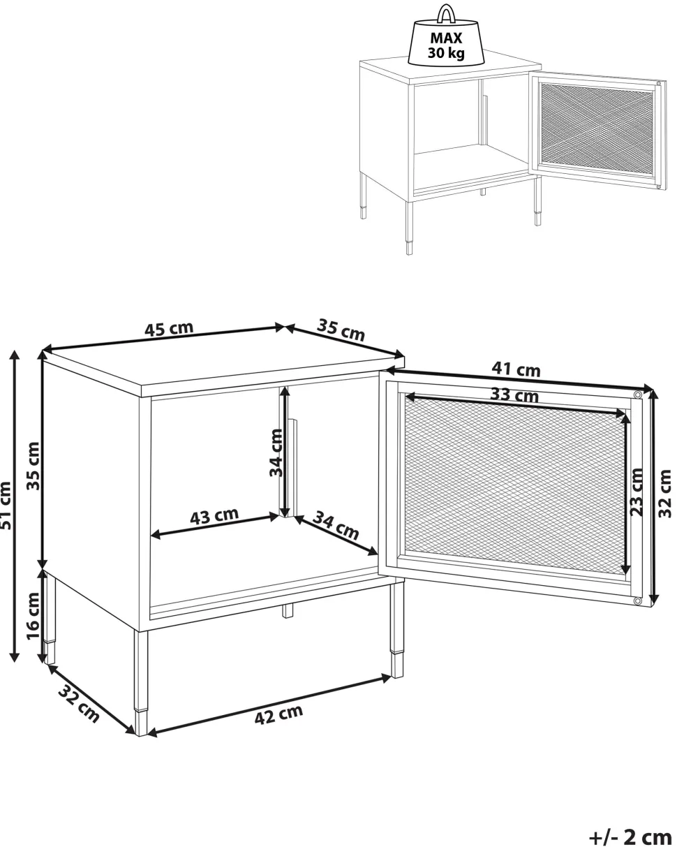 Mesa De Cabeceira Com 1 Porta Em Metal Vermelho Ossett