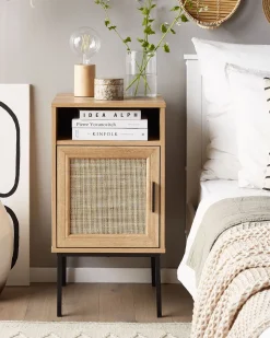 Mesa De Cabeceira Com 1 Porta Em Madeira Clara Pasco