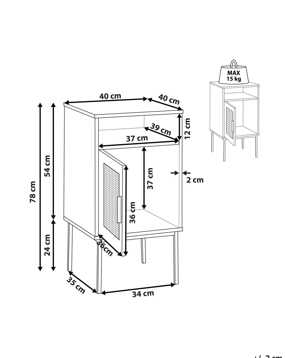 Mesa De Cabeceira Com 1 Porta Em Madeira Clara Pasco