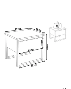 Mesa De Cabeceira De Madeira Pinho Branca Giulia