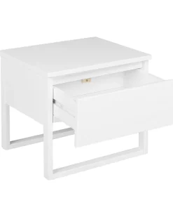 Mesa De Cabeceira De Madeira Pinho Branca Giulia