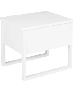 Mesa De Cabeceira De Madeira Pinho Branca Giulia