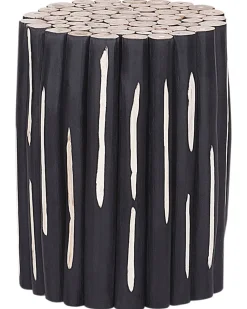 Mesa De Cabeceira Redonda Preta Altata