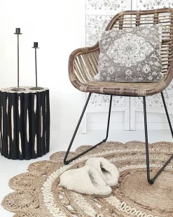 Mesa De Cabeceira Redonda Preta Altata