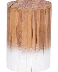 Mesa De Cabeceira Redonda Em Madeira Clara Movas