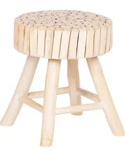 Mesa De Cabeceira Redonda Em Madeira Clara Nampa