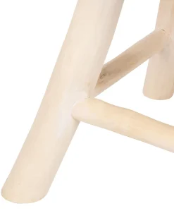 Mesa De Cabeceira Redonda Em Madeira Clara Nampa