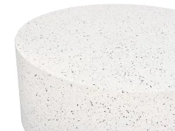 Mesa De Centro Branca Com Efeito Terrazzo Trezzo