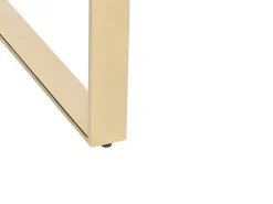 Mesa De Centro Dourada Com Tampo De Vidro Tilon