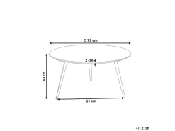 Mesa De Centro Efeito De Marmore Branco Com Preto Effie