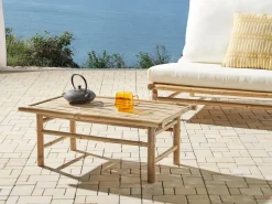 Mesa De Centro Em Bambu Claro 80 X 45 Cm Todi