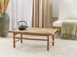 Mesa De Centro Em Bambu Claro 80 X 45 Cm Todi
