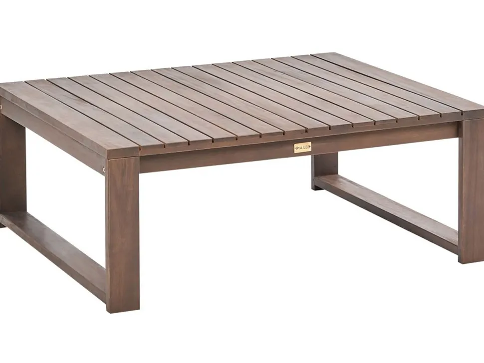 Mesa De Centro Em Madeira Escura De Acacia 90 X 75 Cm Timor Ii