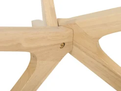 Mesa De Centro Em Madeira Clara E Tampo De Vidro Temperado 80 Cm Valley