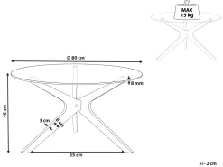Mesa De Centro Em Madeira Clara E Tampo De Vidro Temperado 80 Cm Valley