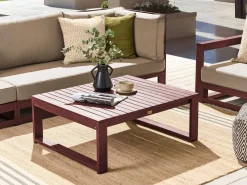 Mesa De Centro Em Madeira De Acacia Vermelha Escura 90 X 75 Cm Timor Ii