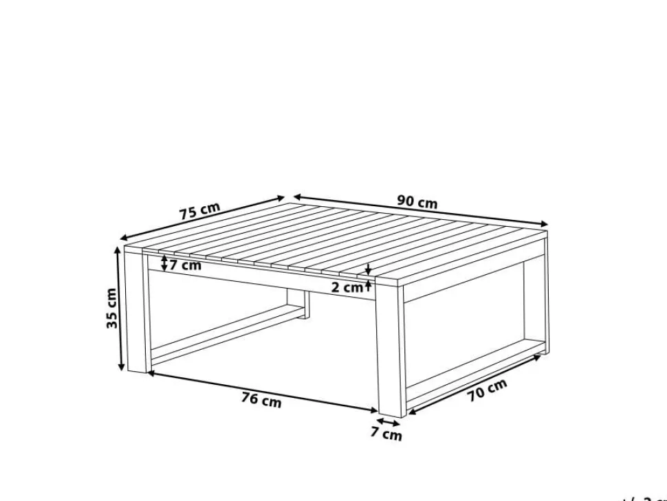Mesa De Centro Madeira De Acacia Certificada Escura 90 X 75 Cm Timor Ii