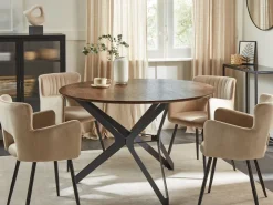 Mesa De Jantar Castanho Escuro E Preto 120 Alure