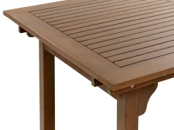 Mesa De Jantar De Jardim Extensivel Em Madeira Escura De Acacia 160/220 X 90 Cm Amantea