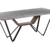 Mesa De Jantar Em Efeito De Betao E Preta 180 X 90 Cm Bandura