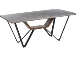 Mesa De Jantar Em Efeito De Betao E Preta 180 X 90 Cm Bandura