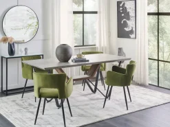 Mesa De Jantar Em Efeito De Betao E Preta 180 X 90 Cm Bandura