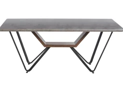 Mesa De Jantar Em Efeito De Betao E Preta 180 X 90 Cm Bandura