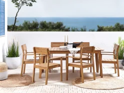 Mesa De Jantar Em Madeira De Acacia Clara 180 X 90 Cm Fornelli