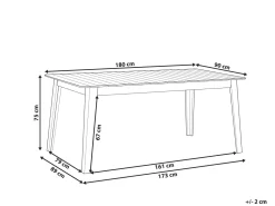 Mesa De Jantar Em Madeira De Acacia Clara 180 X 90 Cm Fornelli