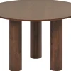Mesa De Jantar Redonda Cor De Madeira Escura 120 Cm Orin