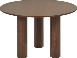 Mesa De Jantar Redonda Cor De Madeira Escura 120 Cm Orin