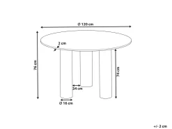 Mesa De Jantar Redonda Cor De Madeira Clara 120 Cm Orin