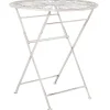 Mesa De Jardim Em Metal Branco O 70 Cm Scafa