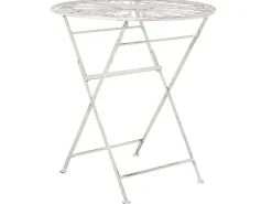 Mesa De Jardim Em Metal Branco O 70 Cm Scafa