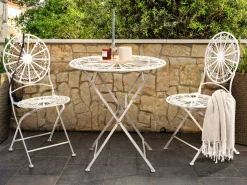 Mesa De Jardim Em Metal Branco O 70 Cm Scafa