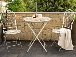 Mesa De Jardim Em Metal Branco O 70 Cm Stiffe