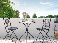 Mesa De Jardim Em Metal O 60 Cm Preta Cariati