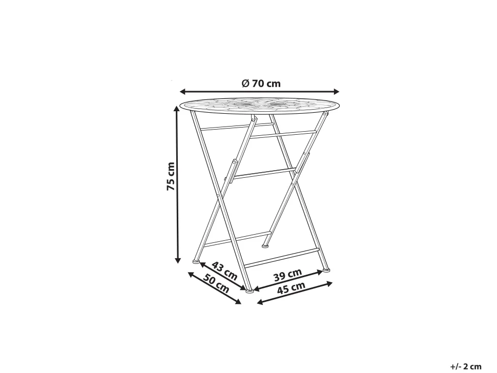 Mesa De Jardim Em Metal Vermelho O 70 Cm Scario