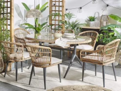 Mesa De Jardim Em Rattan 160 X 94 Cm Aliano