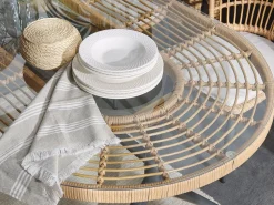 Mesa De Jardim Em Rattan 160 X 94 Cm Aliano