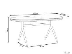 Mesa De Jardim Em Rattan 160 X 94 Cm Aliano